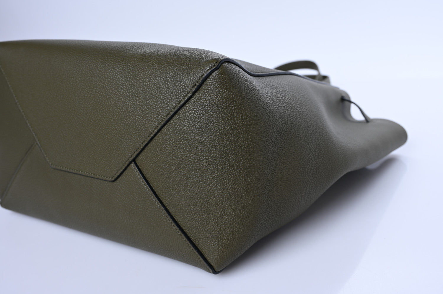 Celine Soft Grained Calfskin Small Belt Cabas Phantom Army Green 8 of 9