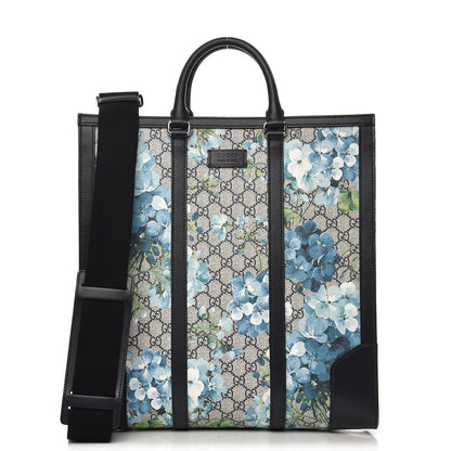 Gucci GG Supreme Monogram Blooms Vertical Tote Blue 1 of 9