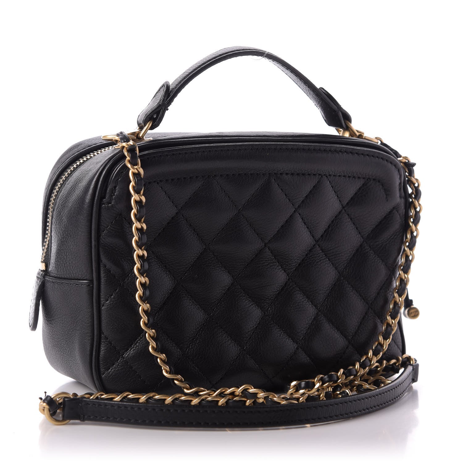 Chanel Calfskin Quilted CC Small Vanity Case Black 3 of 11