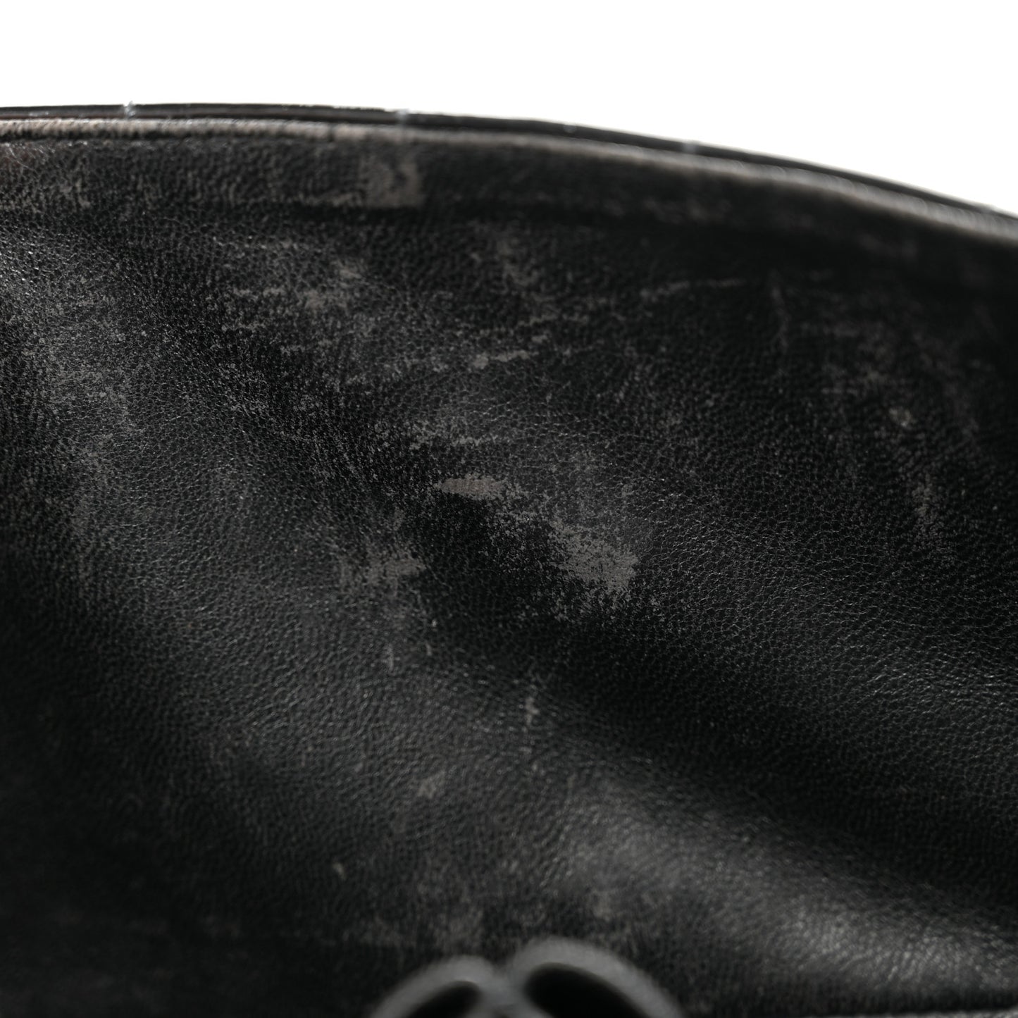 Patent Quilted East West Chocolate Bar Flap Black