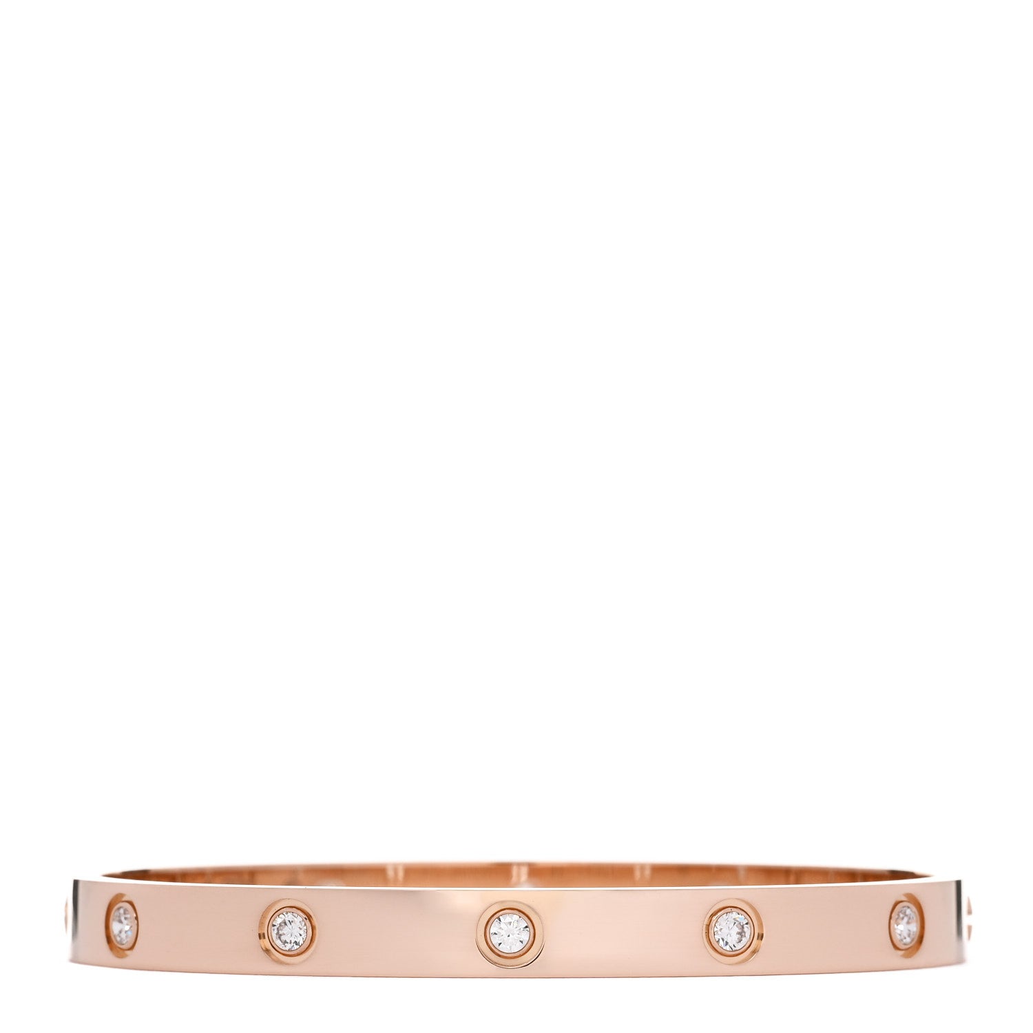 Cartier 18K Pink Gold 10 Diamond LOVE Bracelet 18 2 of 7