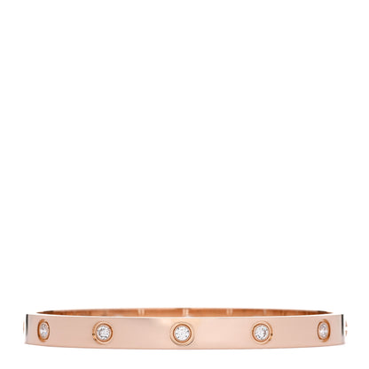 Cartier 18K Pink Gold 10 Diamond LOVE Bracelet 18 2 of 7