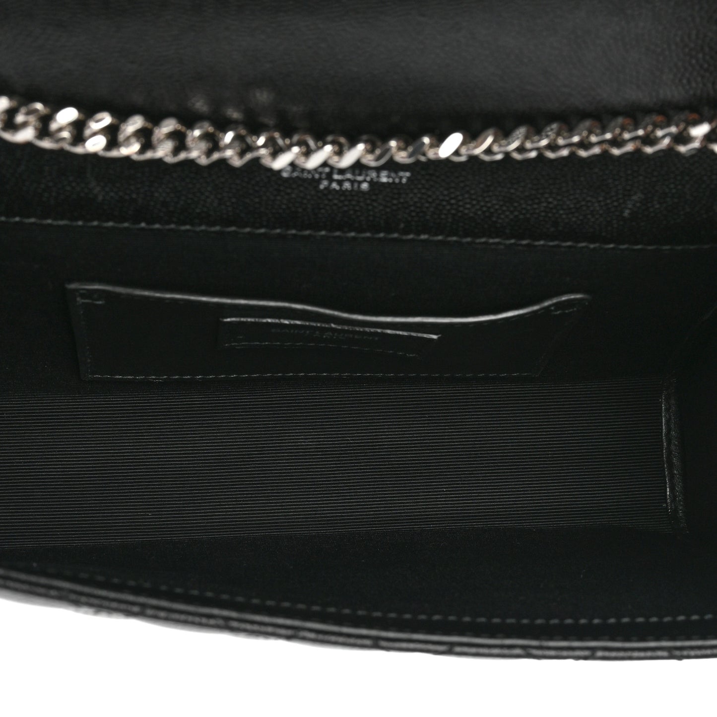 Grain De Poudre Textured Mixed Matelasse Triquilt Small Monogram Satchel Black