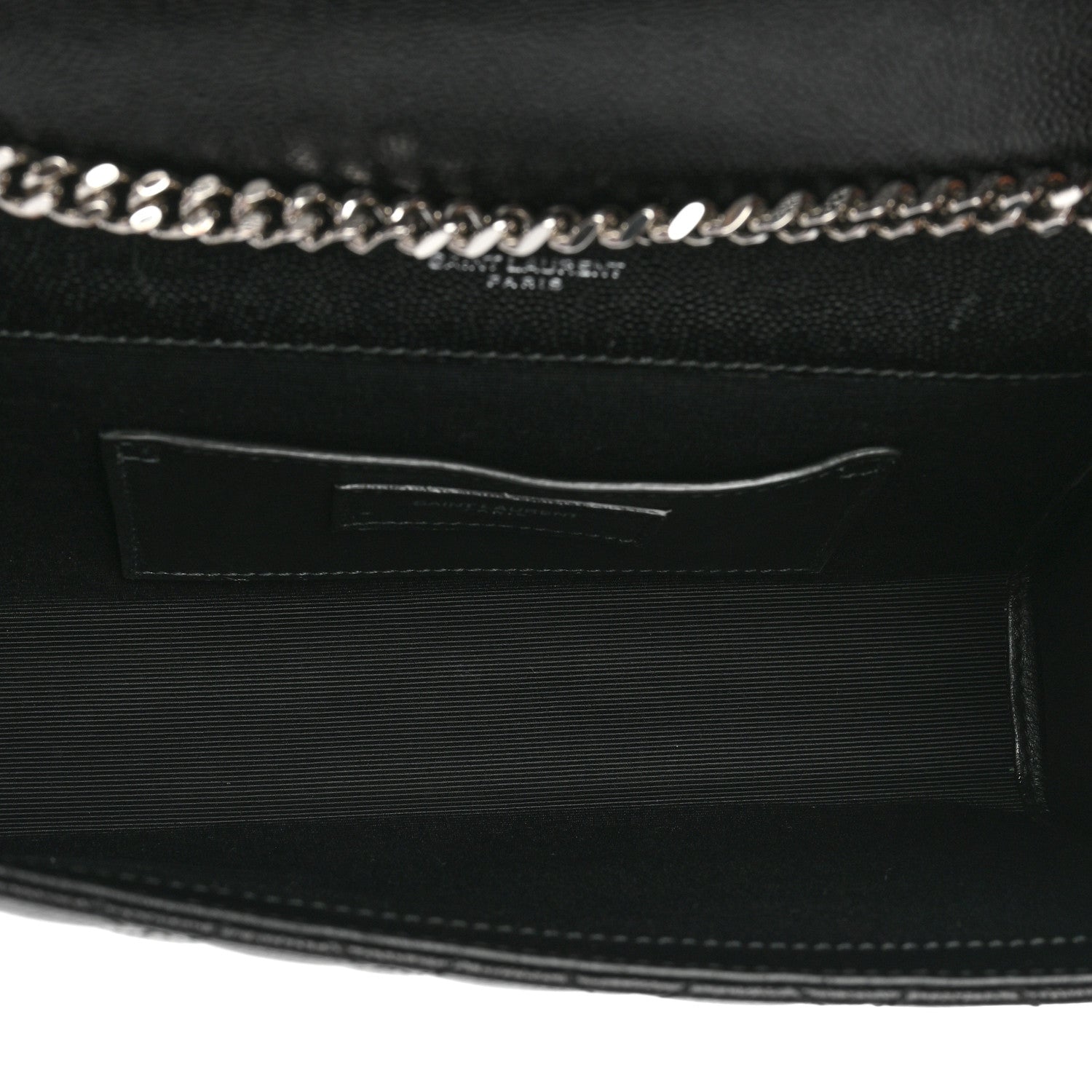 Saint Laurent Grain De Poudre Textured Mixed Matelasse Triquilt Small Monogram Satchel Black 5 of 13