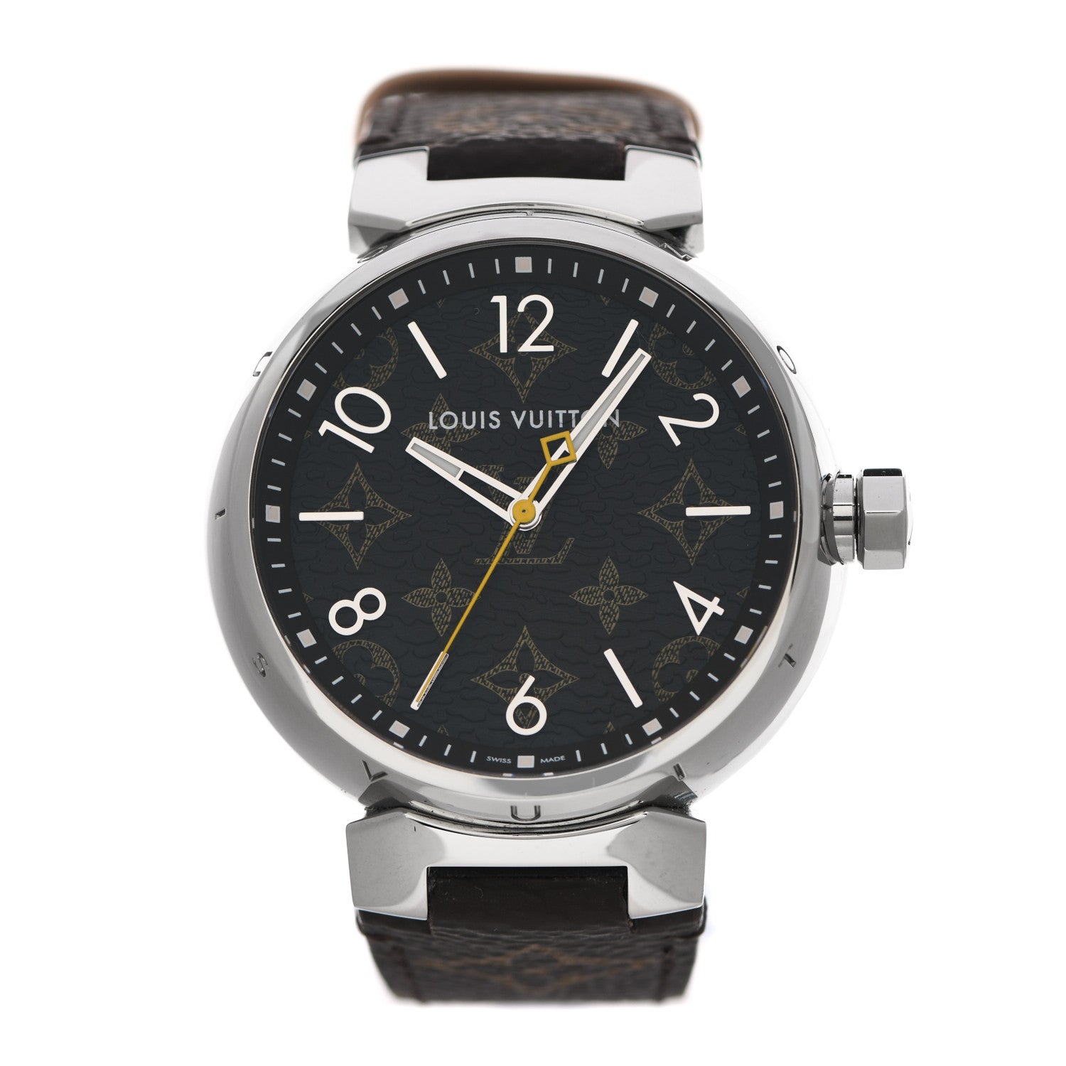 Louis Vuitton Stainless Steel Monogram 39mm Tambour Monogram Quartz Watch 1 of 5