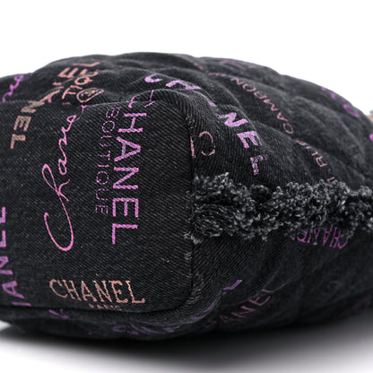 Chanel Denim Quilted Mood Bucket With Chain Black Multicolor 8 of 8