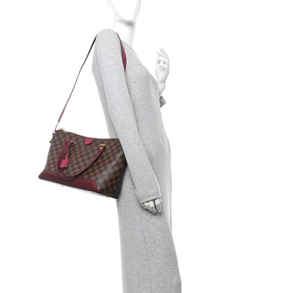 Louis Vuitton Damier Ebene Cuir Taurillon Hyde Park Fuchsia 2 of 9