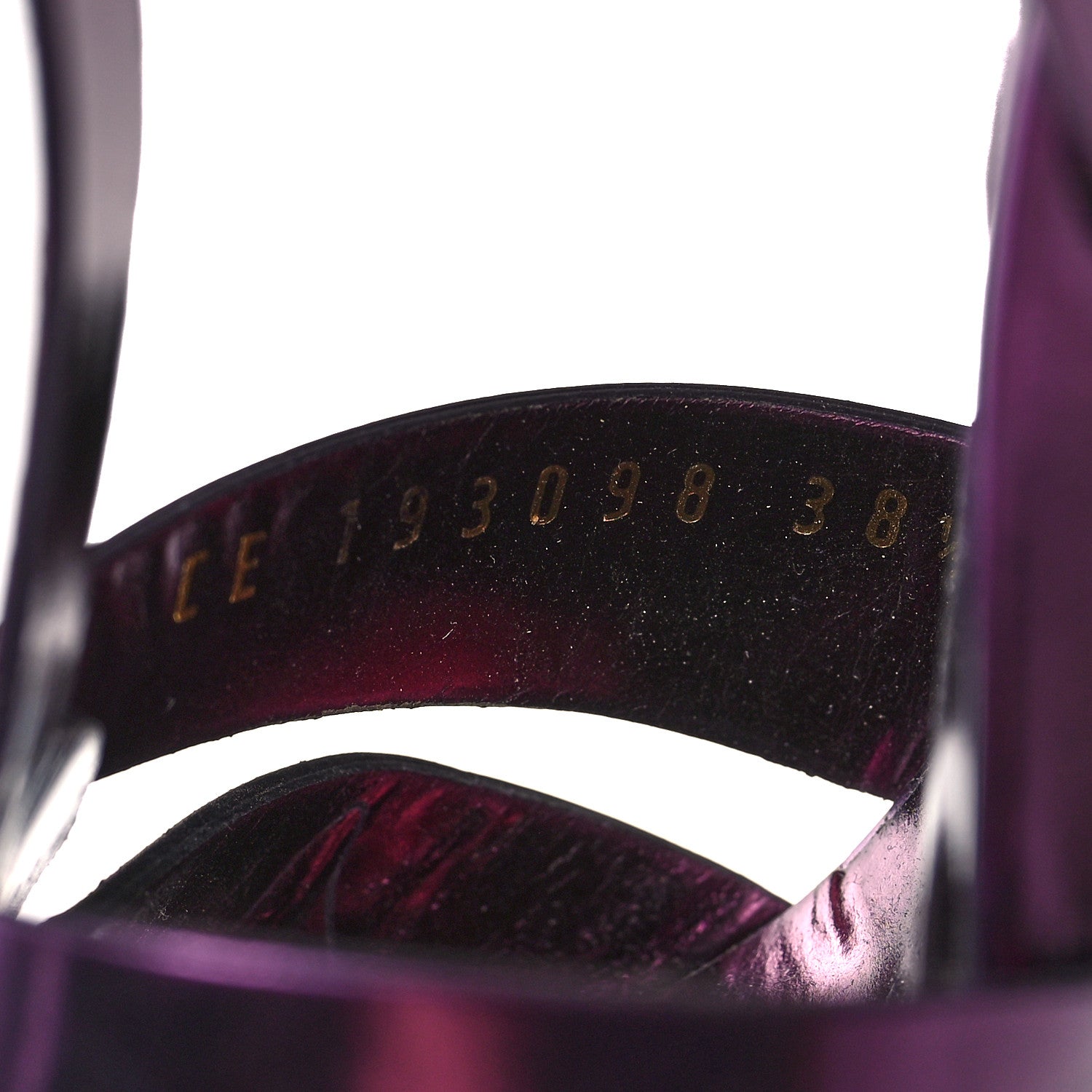 Saint Laurent Patent Tribute 105 Platform Sandals 38.5 Metallic Purple 6 of 8