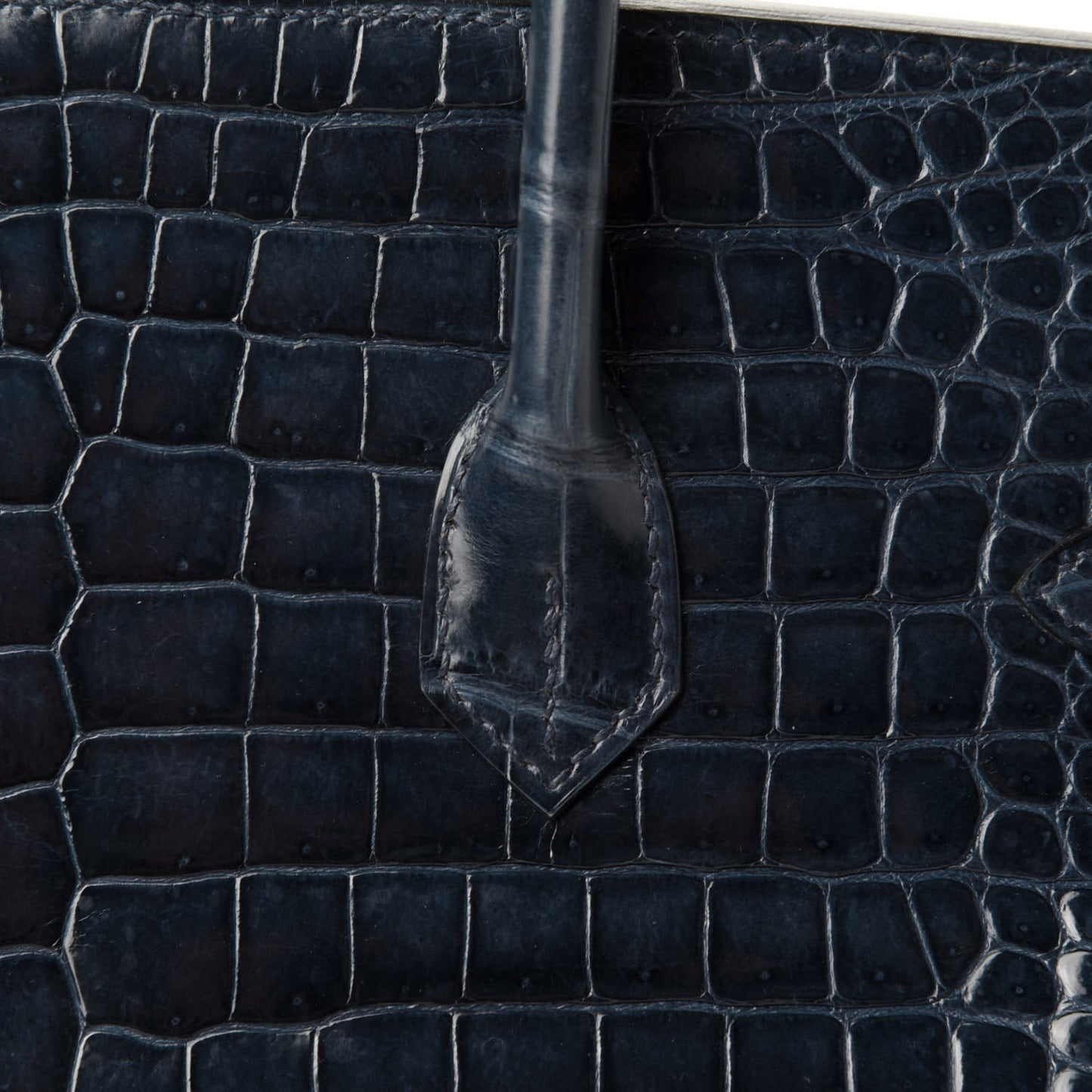 Shiny Porosus Crocodile Birkin 35 Bleu Abysse