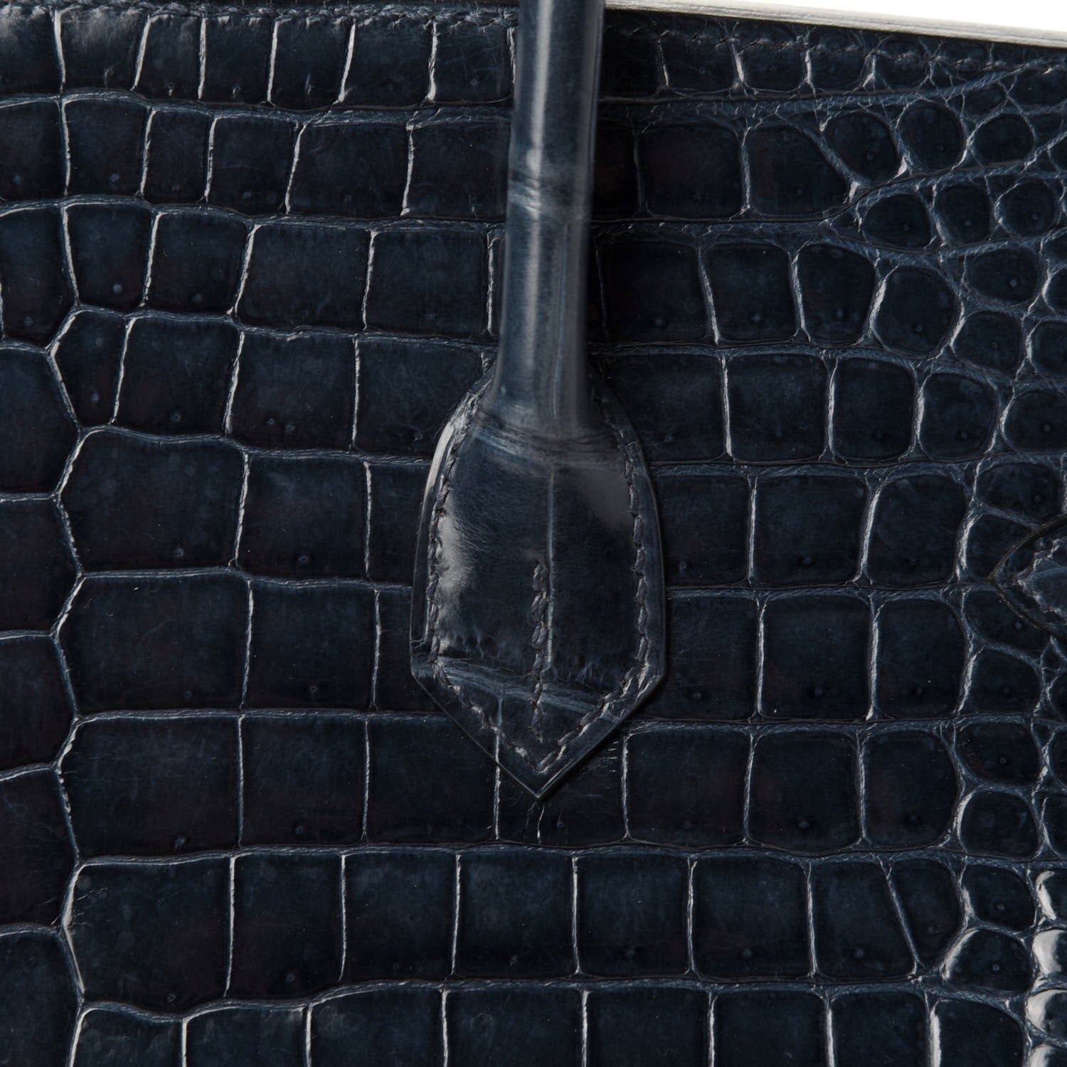 Hermes Shiny Porosus Crocodile Birkin 35 Bleu Abysse 10 of 35