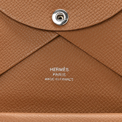 Hermes Epsom Calvi Duo Card Case Gold 6 of 9