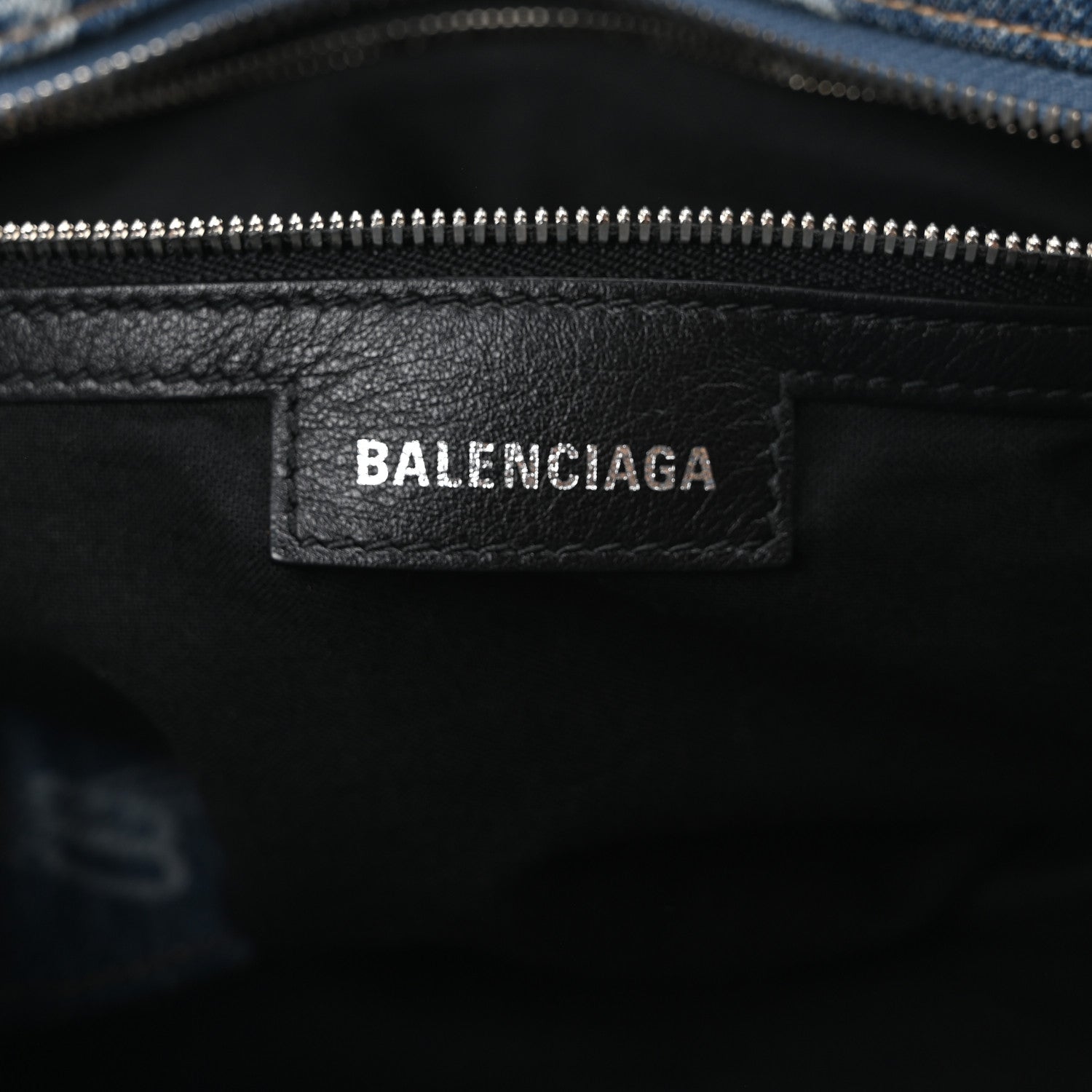 Balenciaga Denim BB Monogram Neo Cagole City Handbag Blue 7 of 11