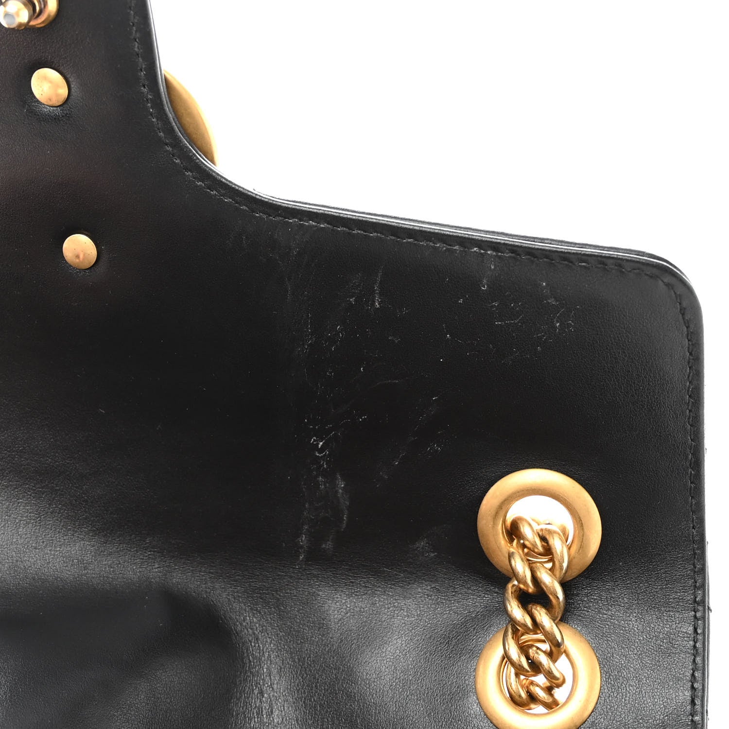 Gucci Calfskin Matelasse Small GG Marmont Shoulder Bag Black 10 of 10