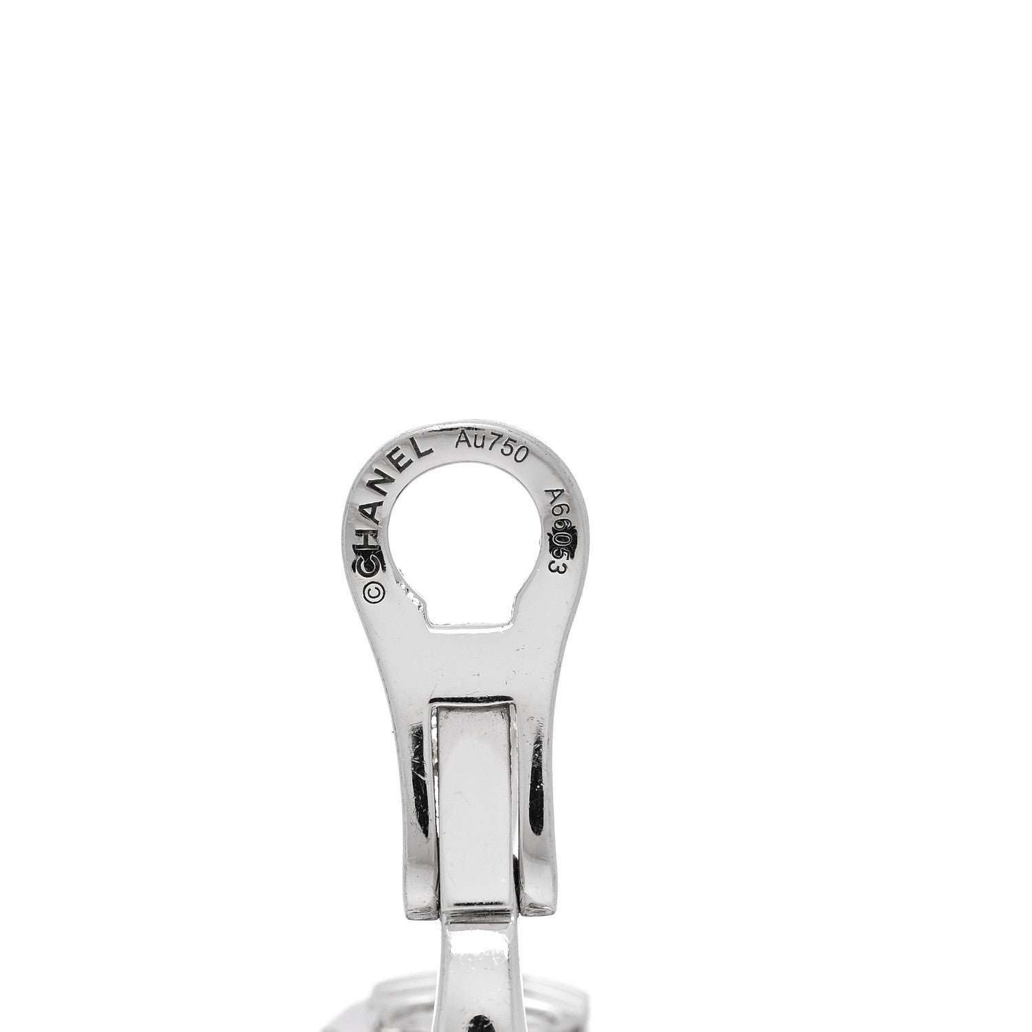 Chanel 18K White Gold Diamond Bouton de Camelia Earrings 4 of 4