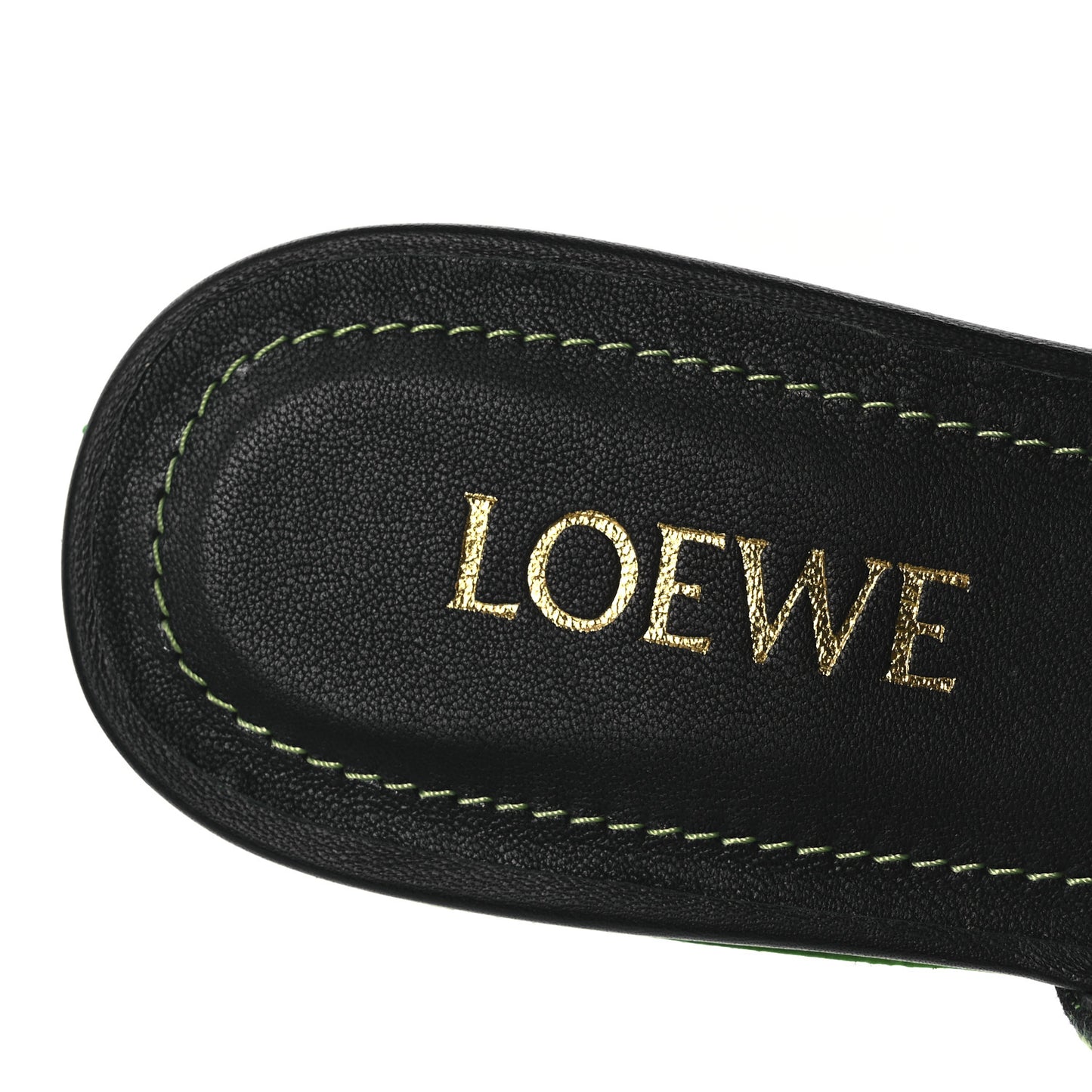 Jacquard Anagram Calfskin Pointy Mule Sandals 40 Apple Green