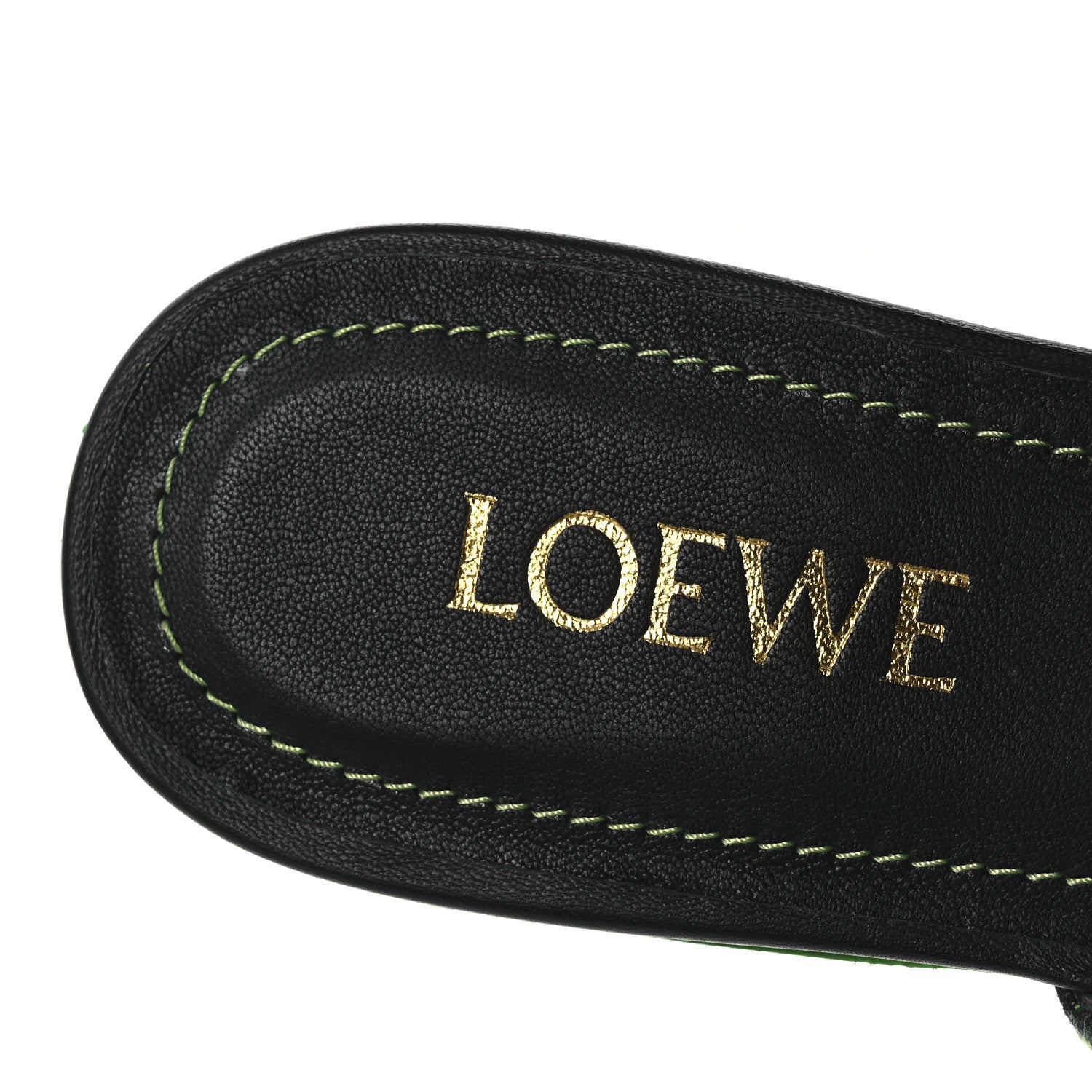 Loewe Jacquard Anagram Calfskin Pointy Mule Sandals 40 Apple Green 9 of 11