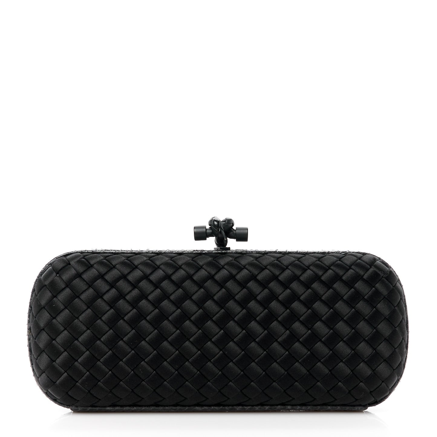 Satin Ayers Intreccio Impero Stretch Knot Clutch Black