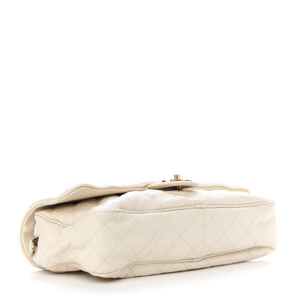 Chanel Crumpled Grained Calfskin Quilted Large Shiva Flap Dark White 4 of 9