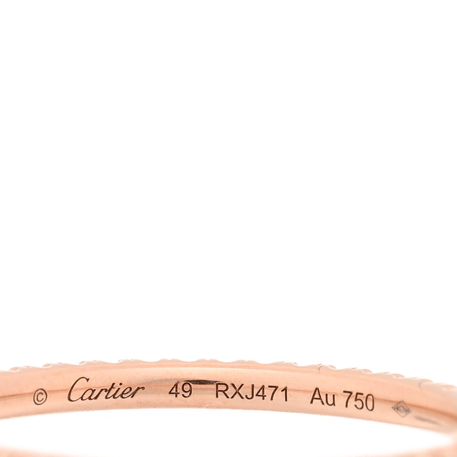Cartier 18K Pink Gold Diamond 1.5mm Etincelle de Cartier Wedding Band Ring 49 5 4 of 4