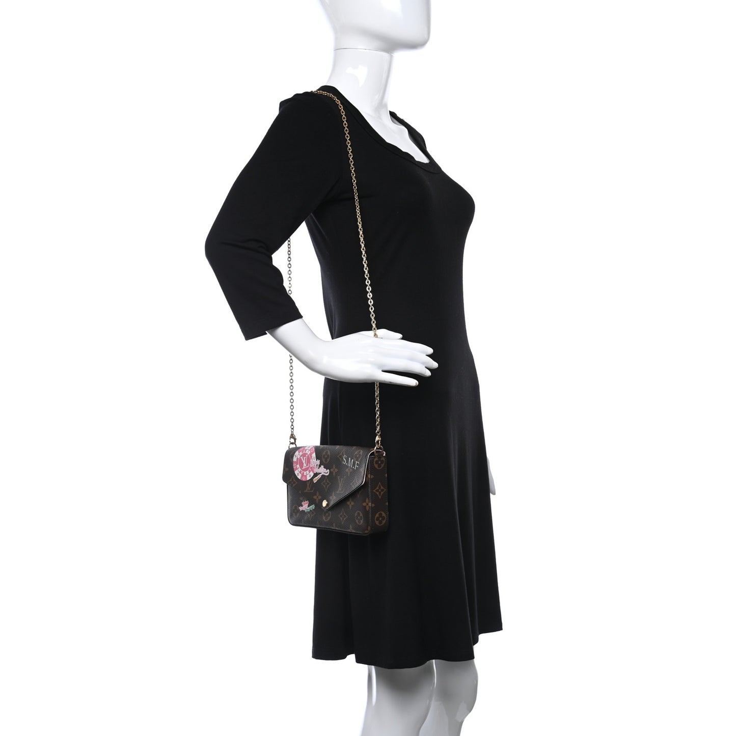 Monogram My LV World Tour Pochette Felicie Chain Wallet Rose Ballerine