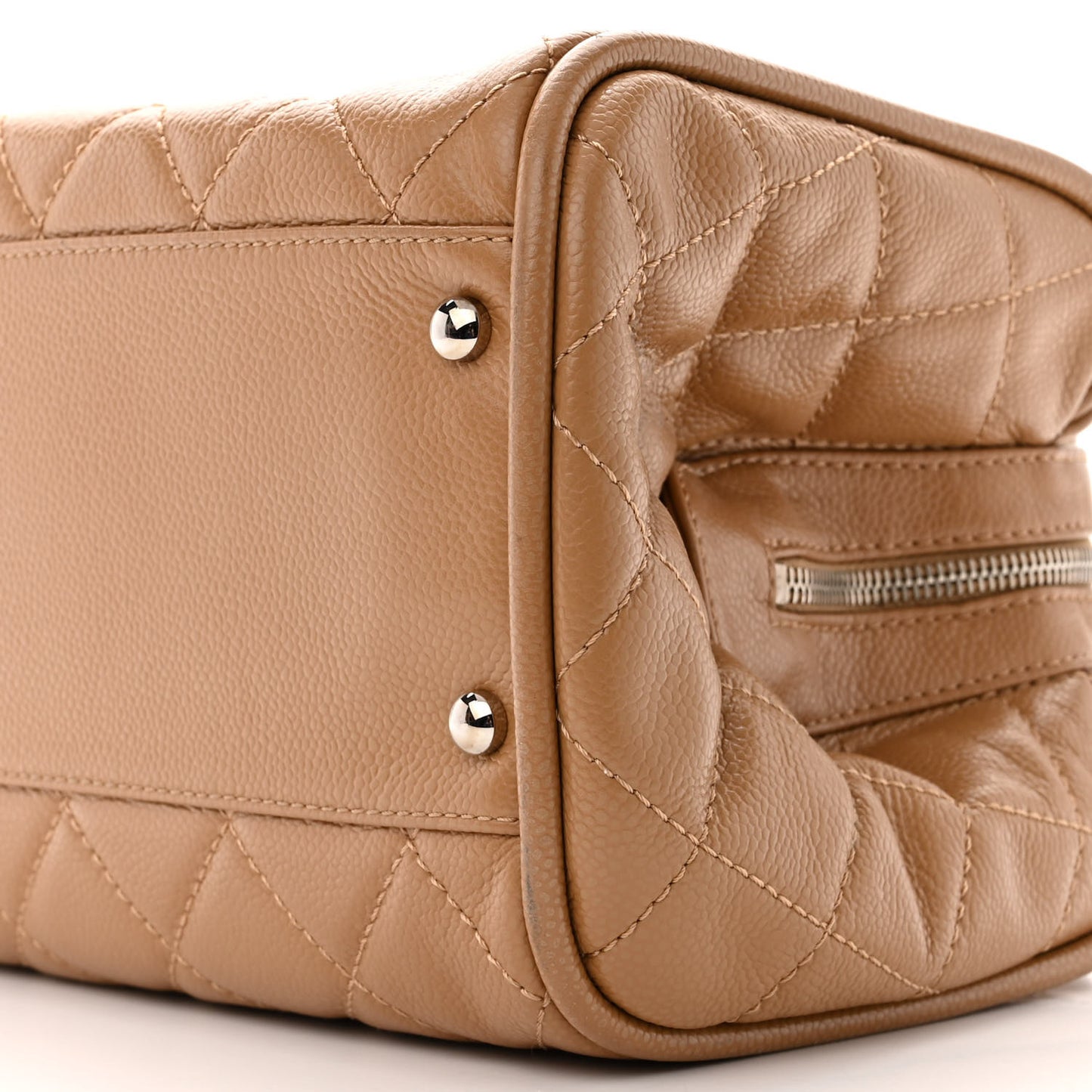 Caviar Quilted CC Timeless Bowler Dark Beige