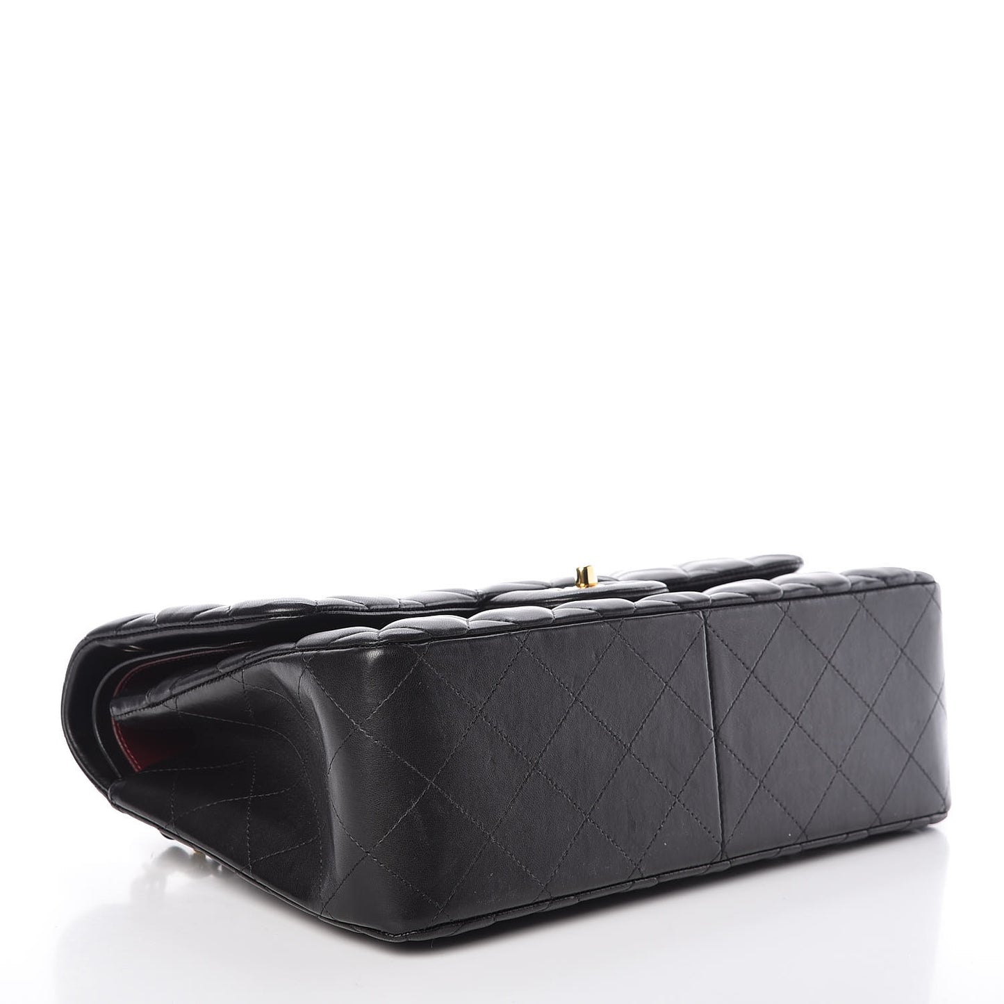 Lambskin Quilted Jumbo Double Flap Black