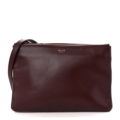 Celine Smooth Lambskin Small Trio Crossbody Bag Burgundy 1 of 12