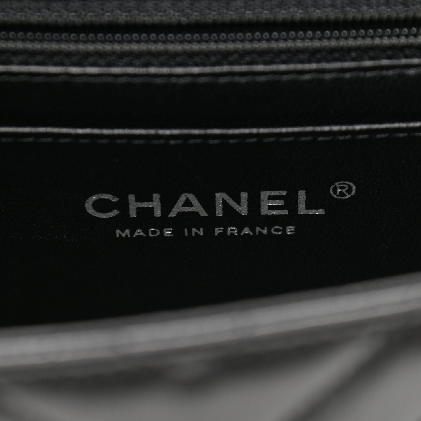 Lambskin Chevron Quilted Mini Rectangular Flap So Black