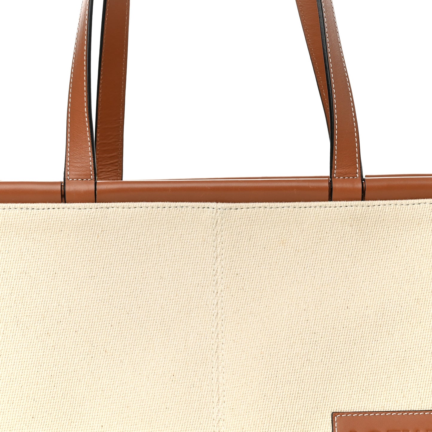 Canvas Calfskin Small Cushion Tote Beige