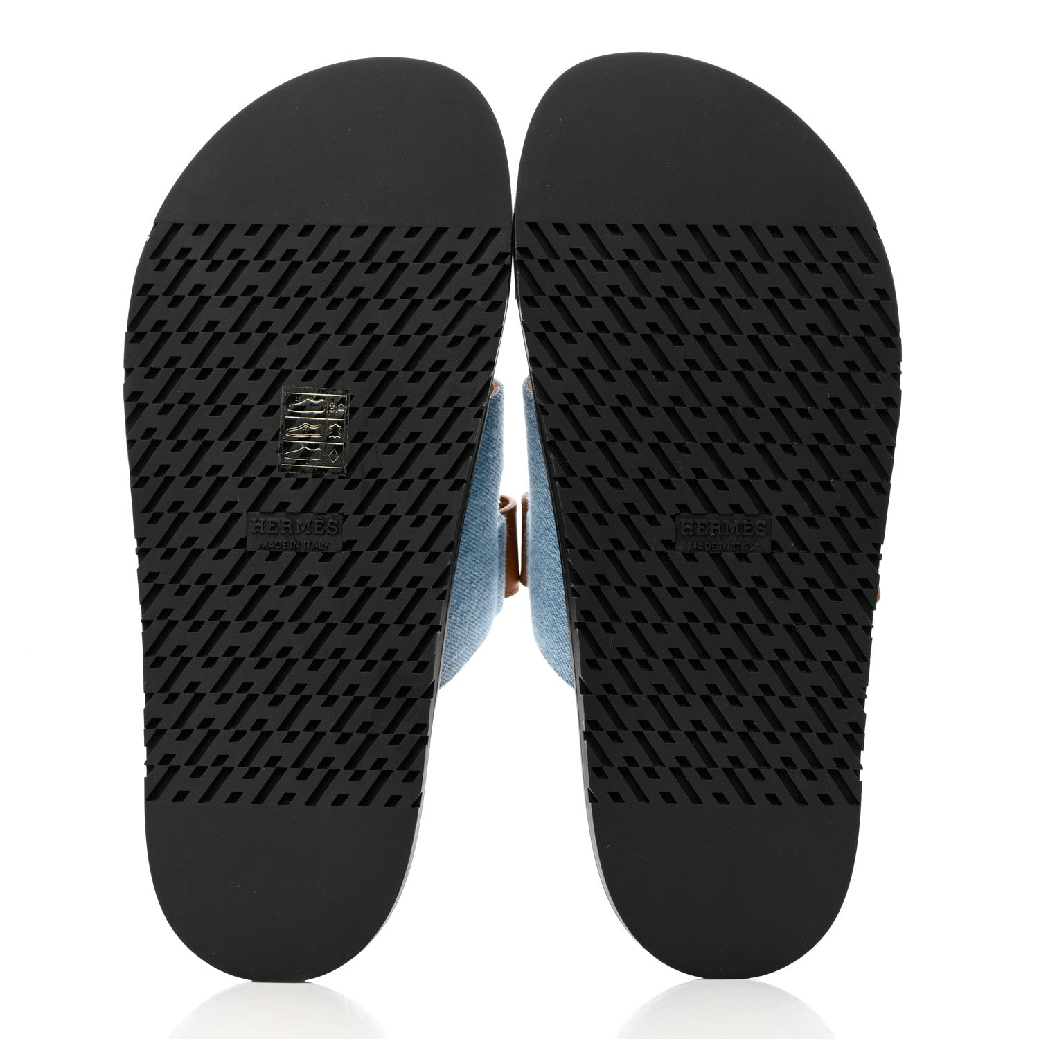 Hermes Denim Calfskin Womens Chypre Sandals 39 Bleu Clair Naturel 5 of 9