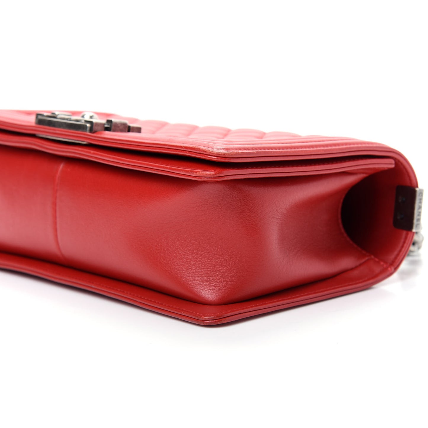 Lambskin Quilted Medium Boy Flap Red