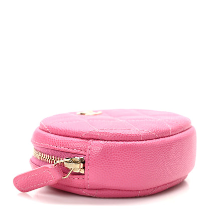 Chanel Caviar Quilted Zip Around Classic Coin Purse Pink 4 of 9