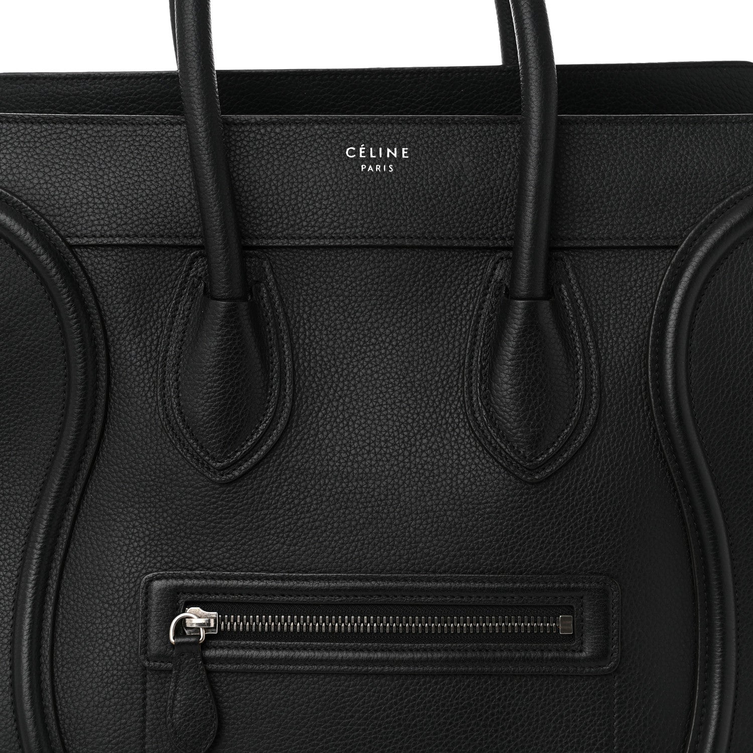 Celine Drummed Calfskin Mini Luggage Black 8 of 10