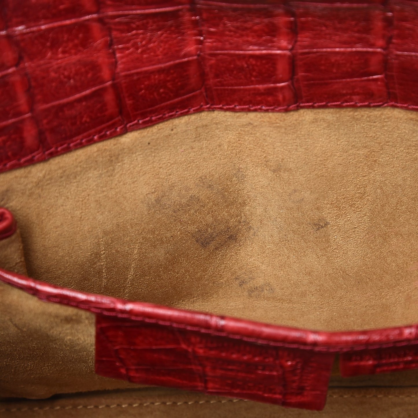 Glossy Crocodile Foldover Clutch Red