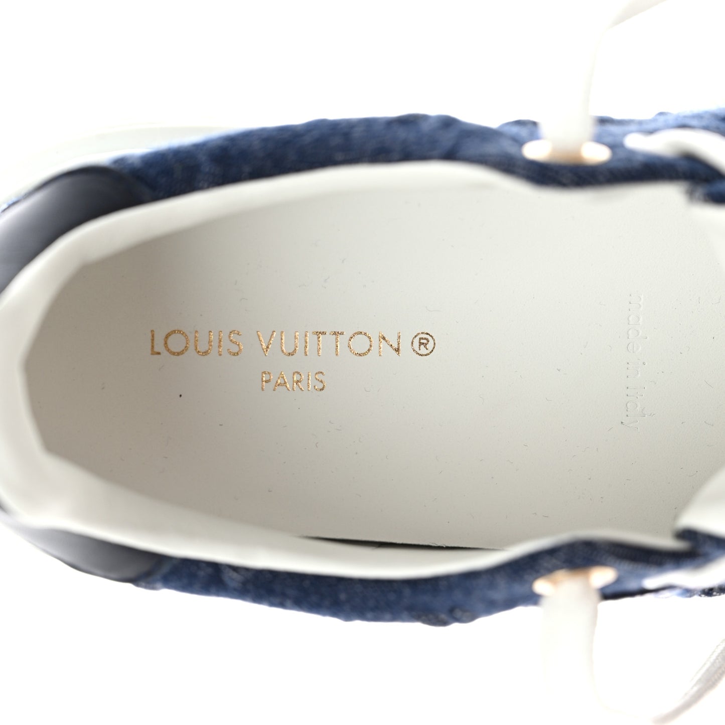 Denim Monogram Debossed Time Out Sneakers 37.5 Blue