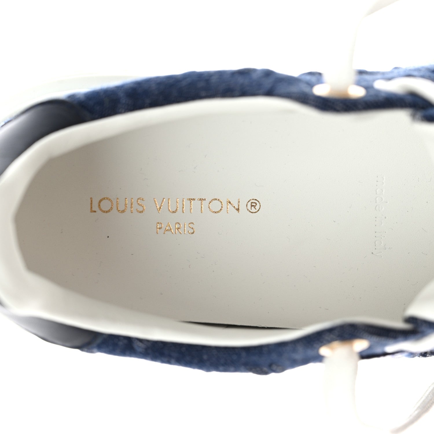Louis Vuitton Denim Monogram Debossed Time Out Sneakers 37.5 Blue 8 of 9
