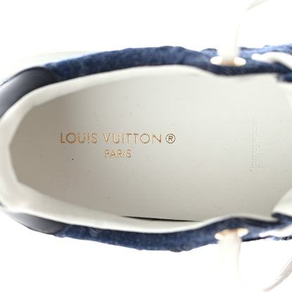 Louis Vuitton Denim Monogram Debossed Time Out Sneakers 37.5 Blue 8 of 9