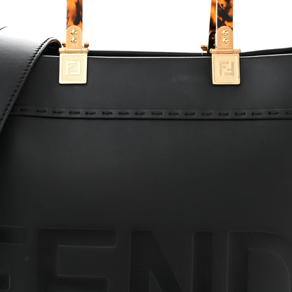 Fendi Vitello King Plexiglass Medium Fendi Sunshine Shopper Tote Black 7 of 11