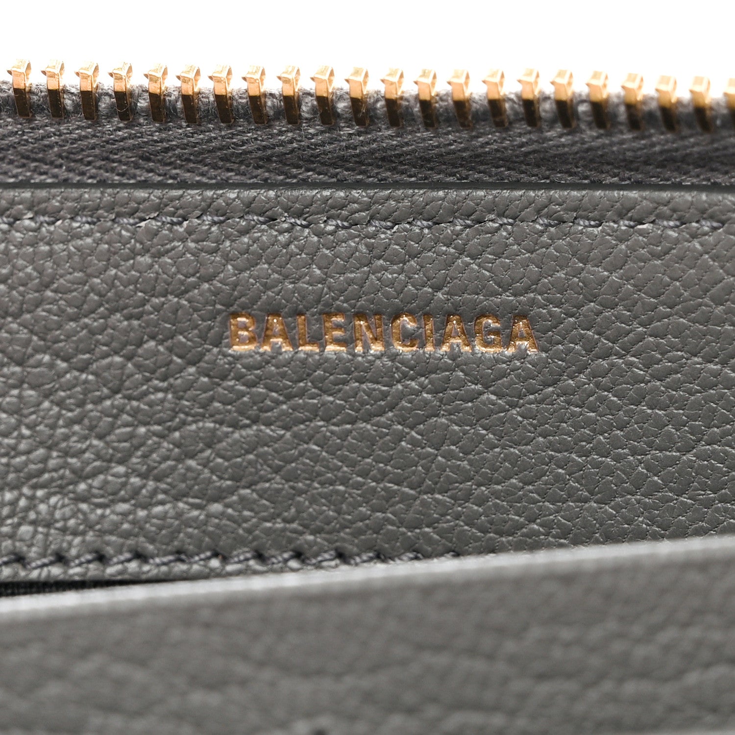 Balenciaga Chevre Gold Metallic Edge Hardware Zip Around Wallet Gris Acier 6 of 9