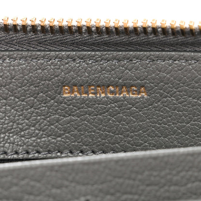 Balenciaga Chevre Gold Metallic Edge Hardware Zip Around Wallet Gris Acier 6 of 9