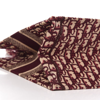 Christian Dior Oblique Medium Book Tote Burgundy Multicolor 9 of 10