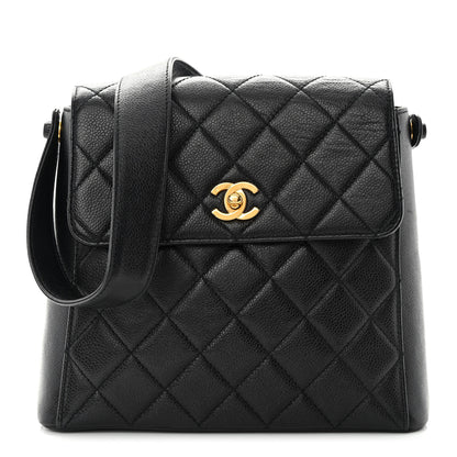 Chanel Caviar Quilted Flap Shoulder Bag Black Black 1 of 16