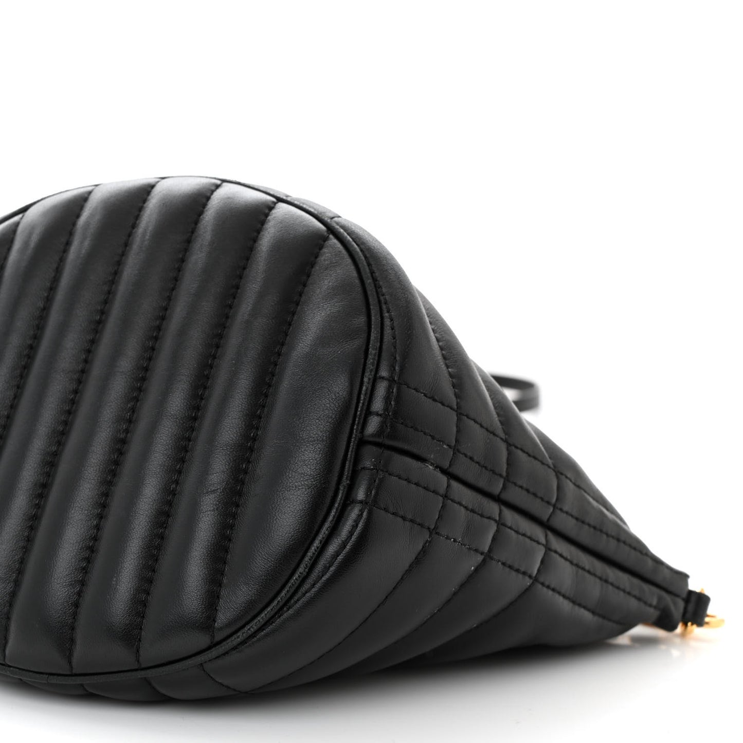 Lambskin Quilted Small Crescent Lola Bag Black