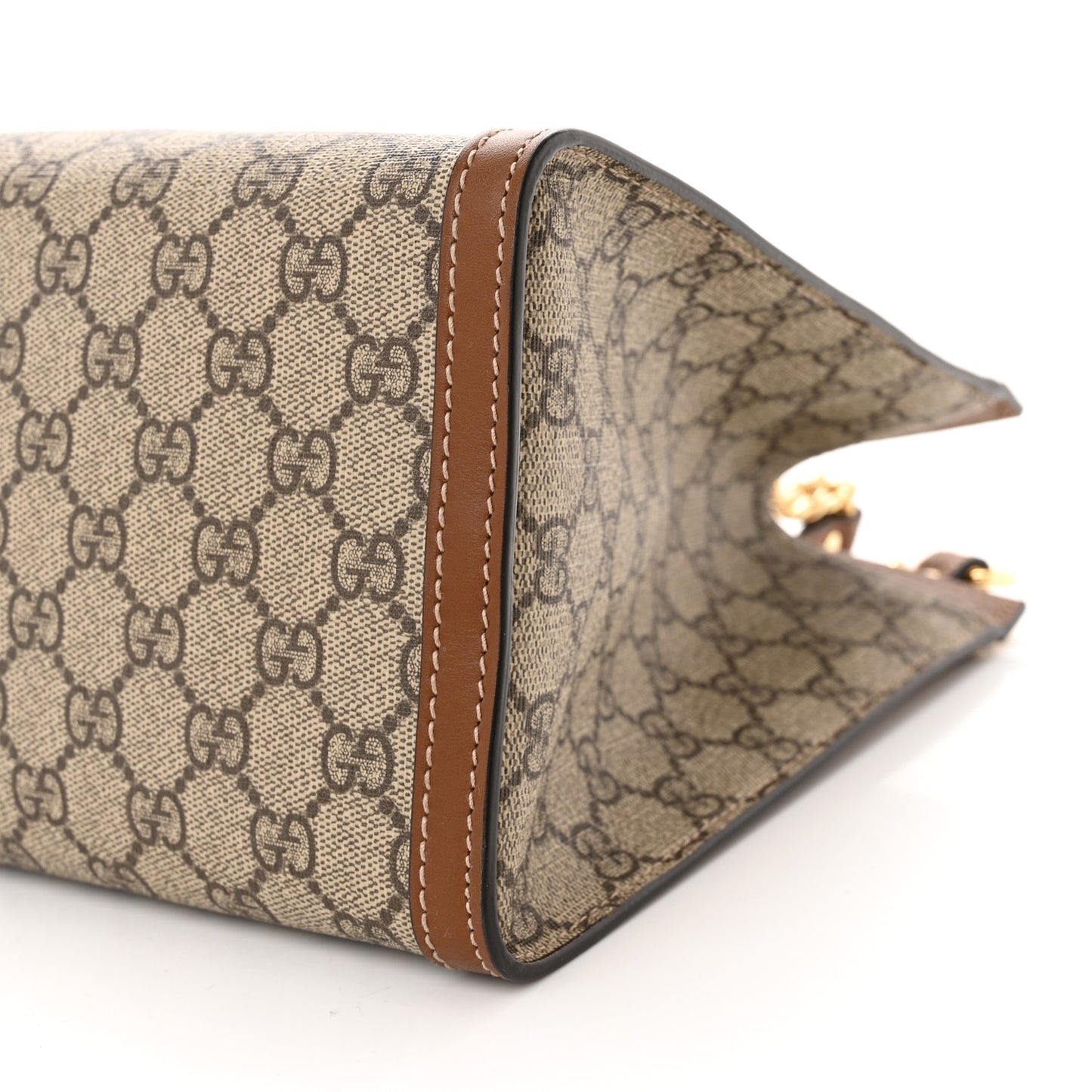 GG Supreme Monogram Medium Padlock Tote Beige Cuir