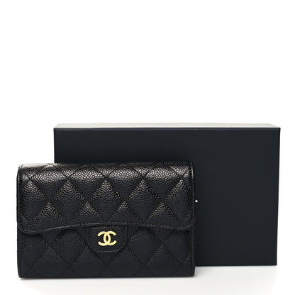Chanel Caviar Quilted Medium Flap Wallet Black 11 of 11