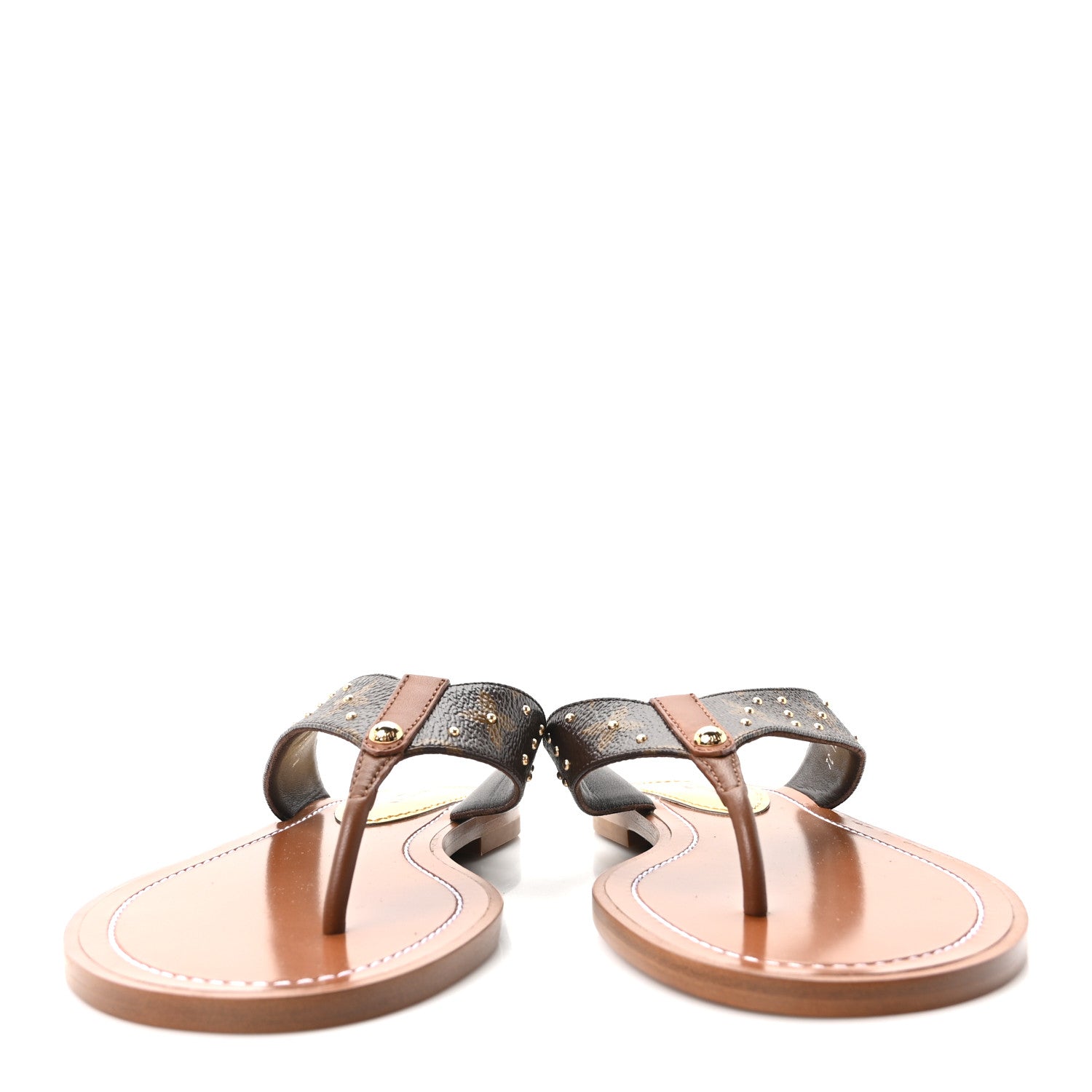Louis Vuitton Monogram Sunny Flat Thong Sandals 37 Brown 3 of 9