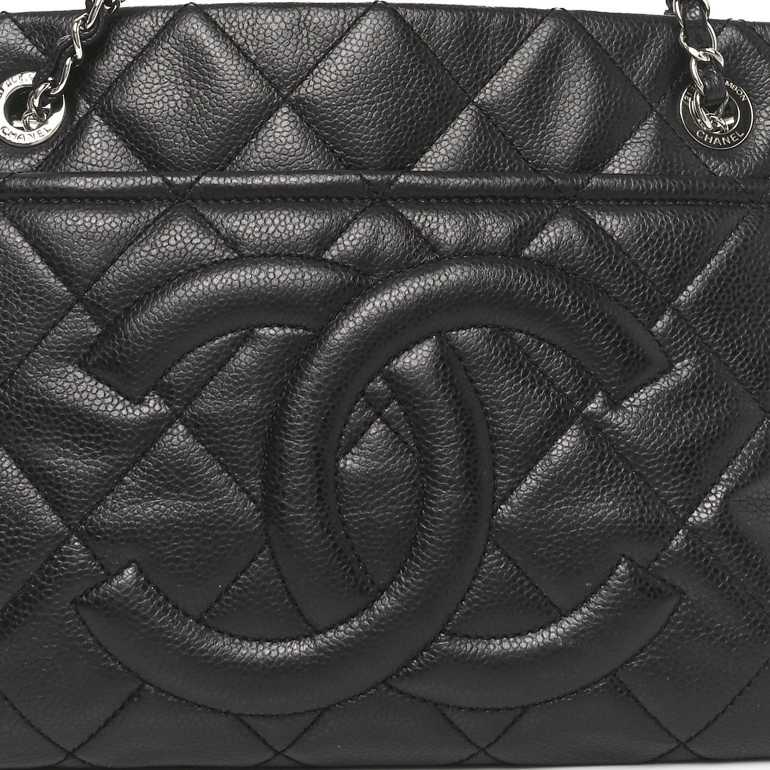 Chanel Caviar Quilted CC Timeless Soft Tote Black 8 of 10