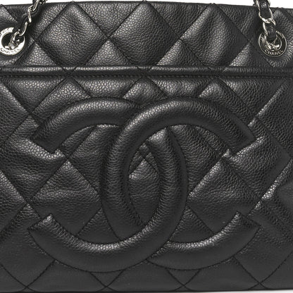 Chanel Caviar Quilted CC Timeless Soft Tote Black 8 of 10