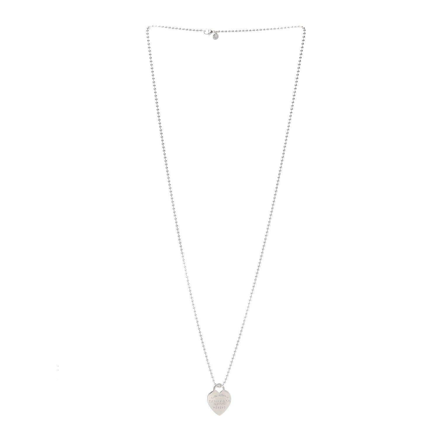 Tiffany Sterling Silver Long Return to Tiffany Heart Pendant Necklace 3 of 4