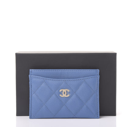 Chanel Caviar Quilted Card Holder Blue 12 of 12